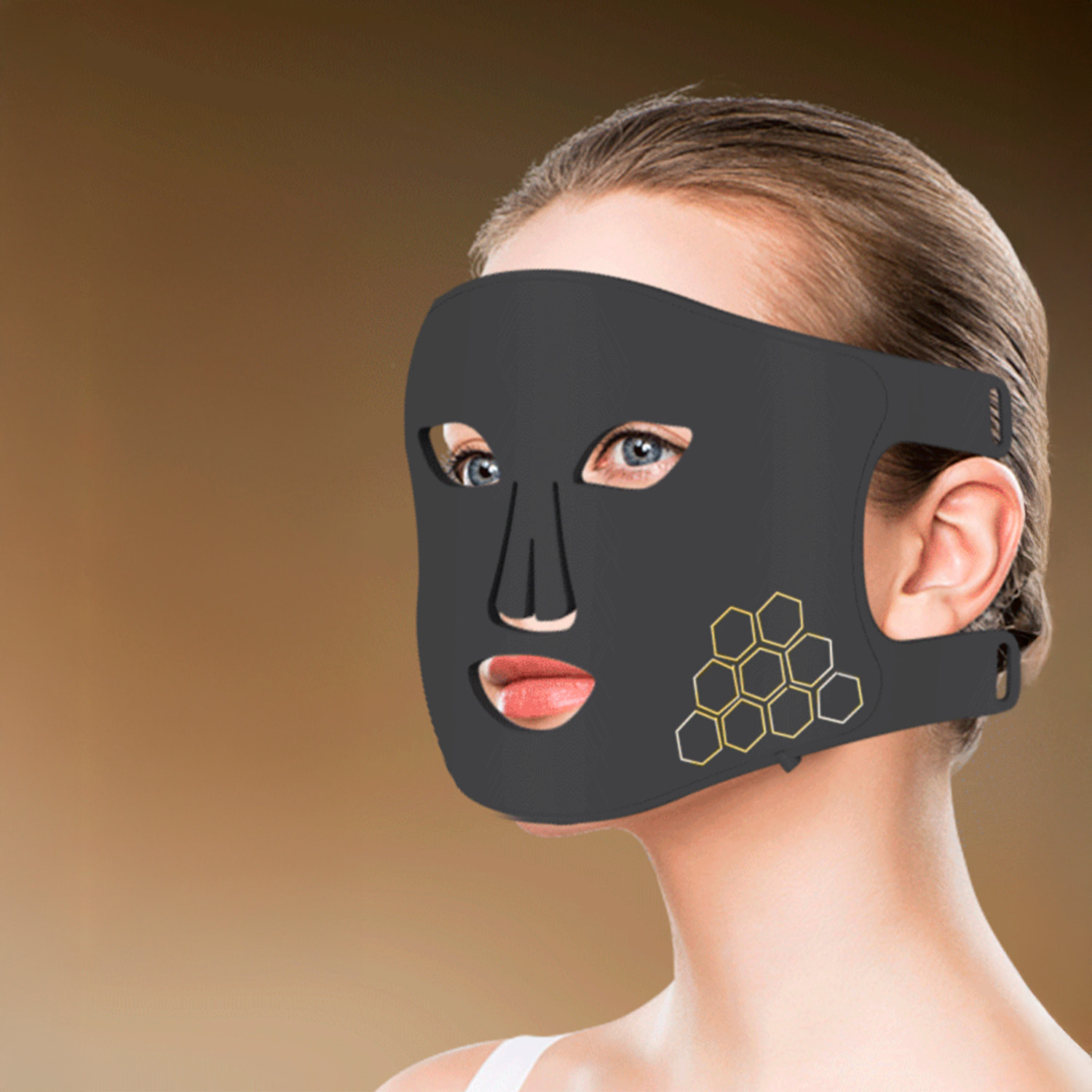 Maschera facciale per trattamento con luce LED con 4 colori.