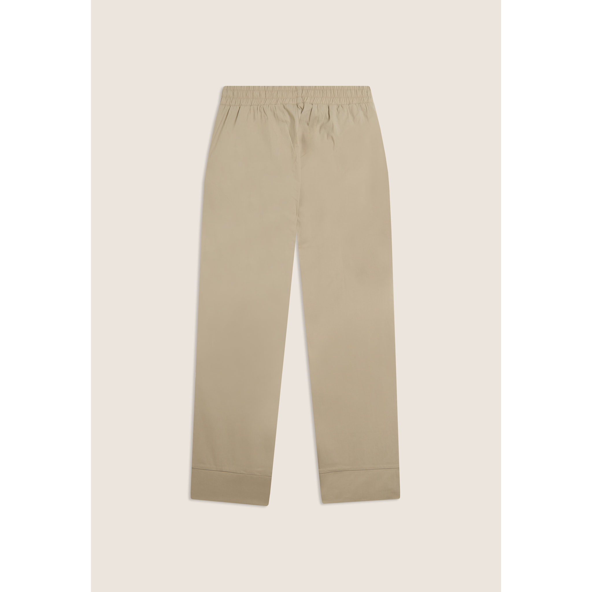 Pantaloni Cropped Fit a Carota in Popeline elasticizzato