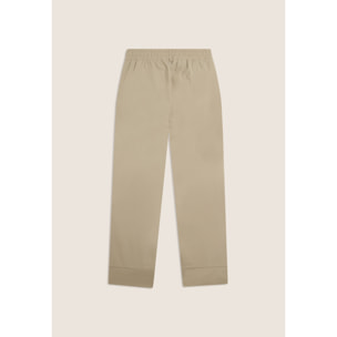 Pantaloni Cropped Fit a Carota in Popeline elasticizzato