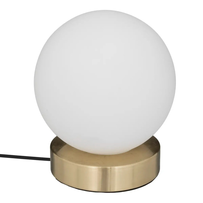 Lampe boule "Dris" blanc H16cm