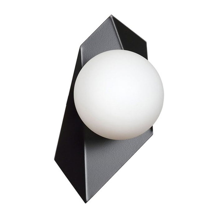 Lampada a parete Drifton in acciaio nero e vetro