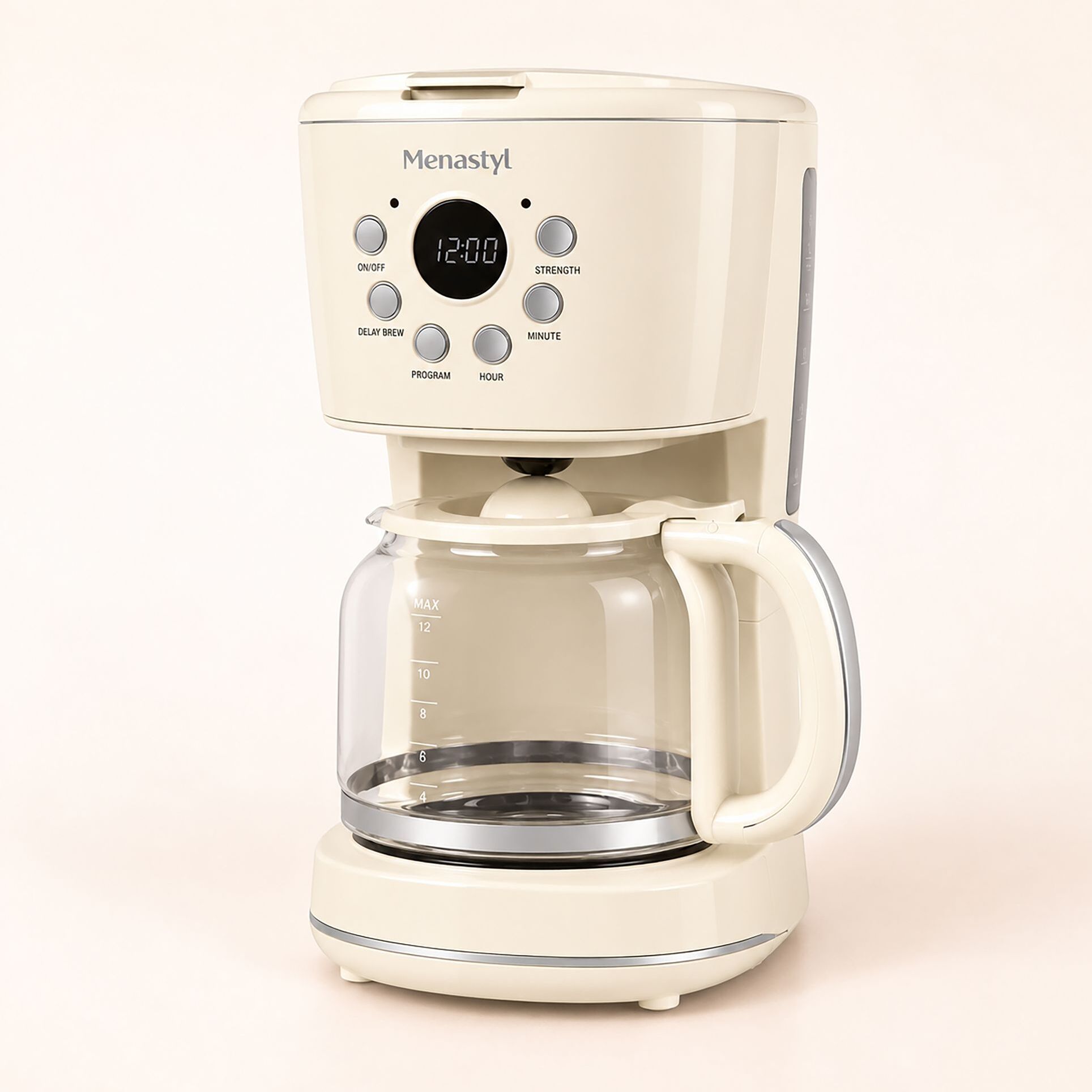 Cafetière electrique 1,5L crème RETRO
