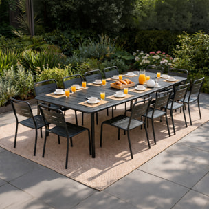EVORA Ensemble table de jardin 234 cm et 10 chaises