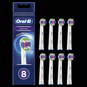 Oral-B 3D White Avec CleanMaximiser, 8 Brossettes