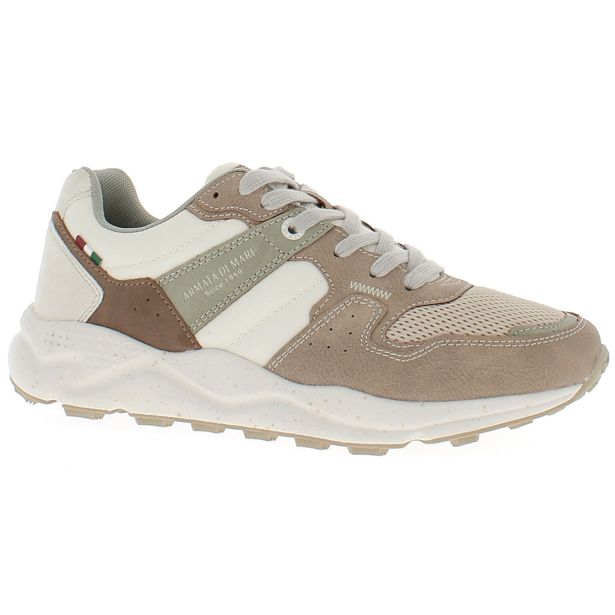 Armata di Mare Scarpe Uomo Sneakers Casual Stringate con Soletta Rimovibile in Memory Foam AMU 1L910 Beige