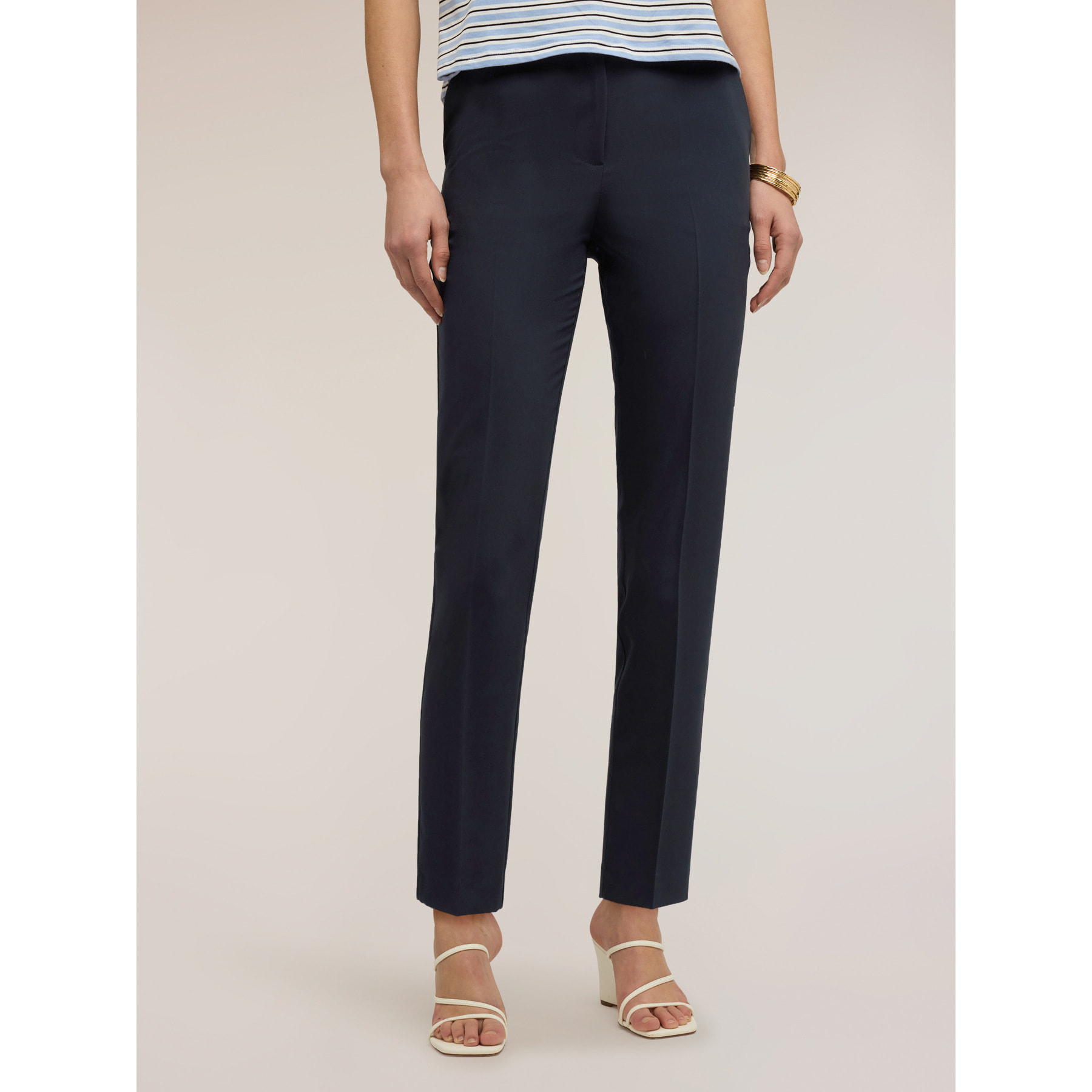 Motivi - Pantalones regular de poliviscosa - Azul