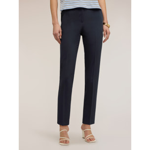 Motivi - Pantalones regular de poliviscosa - Azul