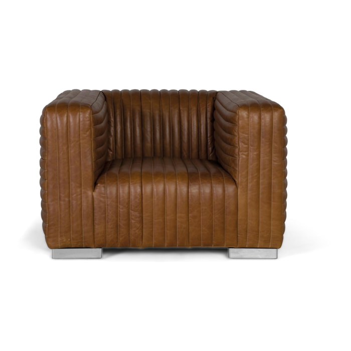 Sillón de piel - 67 x 103 x 98 cm