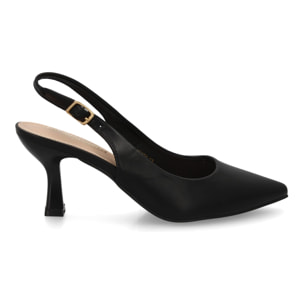 Zapato salón destalonado para mujer con tacón y punta fina