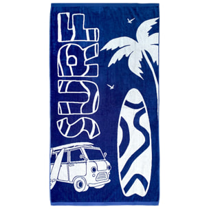 Serviette de plage éponge velours Jacquard - Montego - 90x170cm - 400g/m²