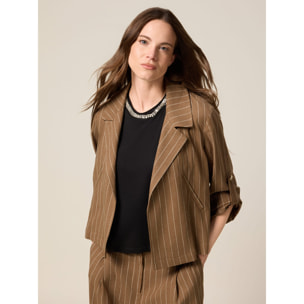 Oltre - T-shirt con applicazione gioiello - Nero