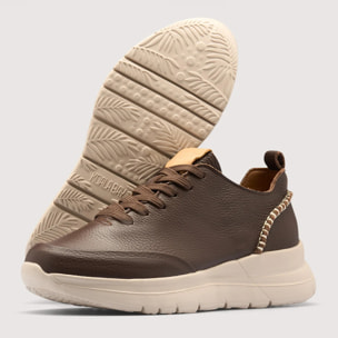 Sneaker Piel Marrón Chocolate - Morella