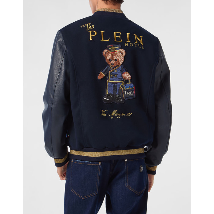 PHILIPP PLEIN Leather Bomber TEDDY