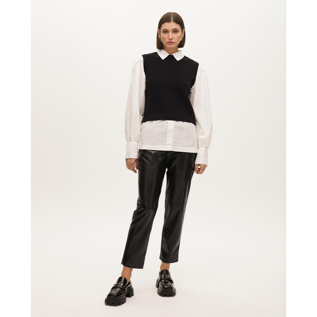 Pantaloni jogger effetto pelle