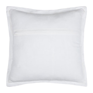 Coussin carré uni en gaze de coton surpiquée - Blanc