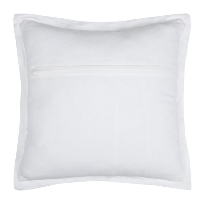 Coussin carré uni en gaze de coton surpiquée - Blanc
