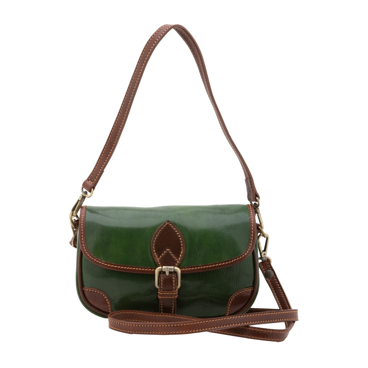 Borsa a tracolla da donna - Modello False - Vera pelle - 14.0 x 23.0 x 9.0 cm