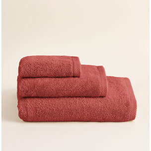 Set de serviettes éponge 100% coton éponge peigné - 600 g/m2 terracotta