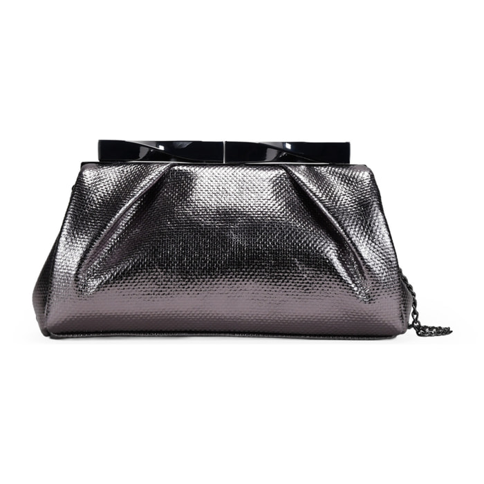 Bolso de fiesta plomo con boquilla