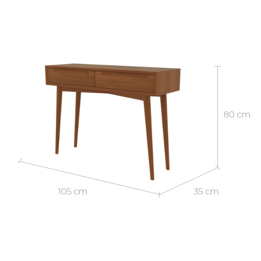 Console 2 tiroirs en teck - Waya