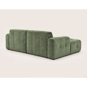 Diane - Canapé d'angle gauche 4 places en velours texturé - Vert sauge