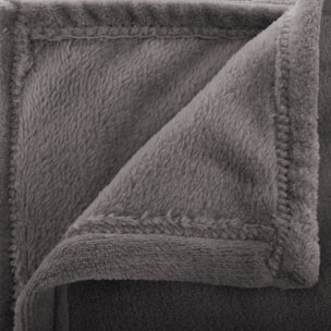 Plaid flanelle gris ardoise 125x150cm