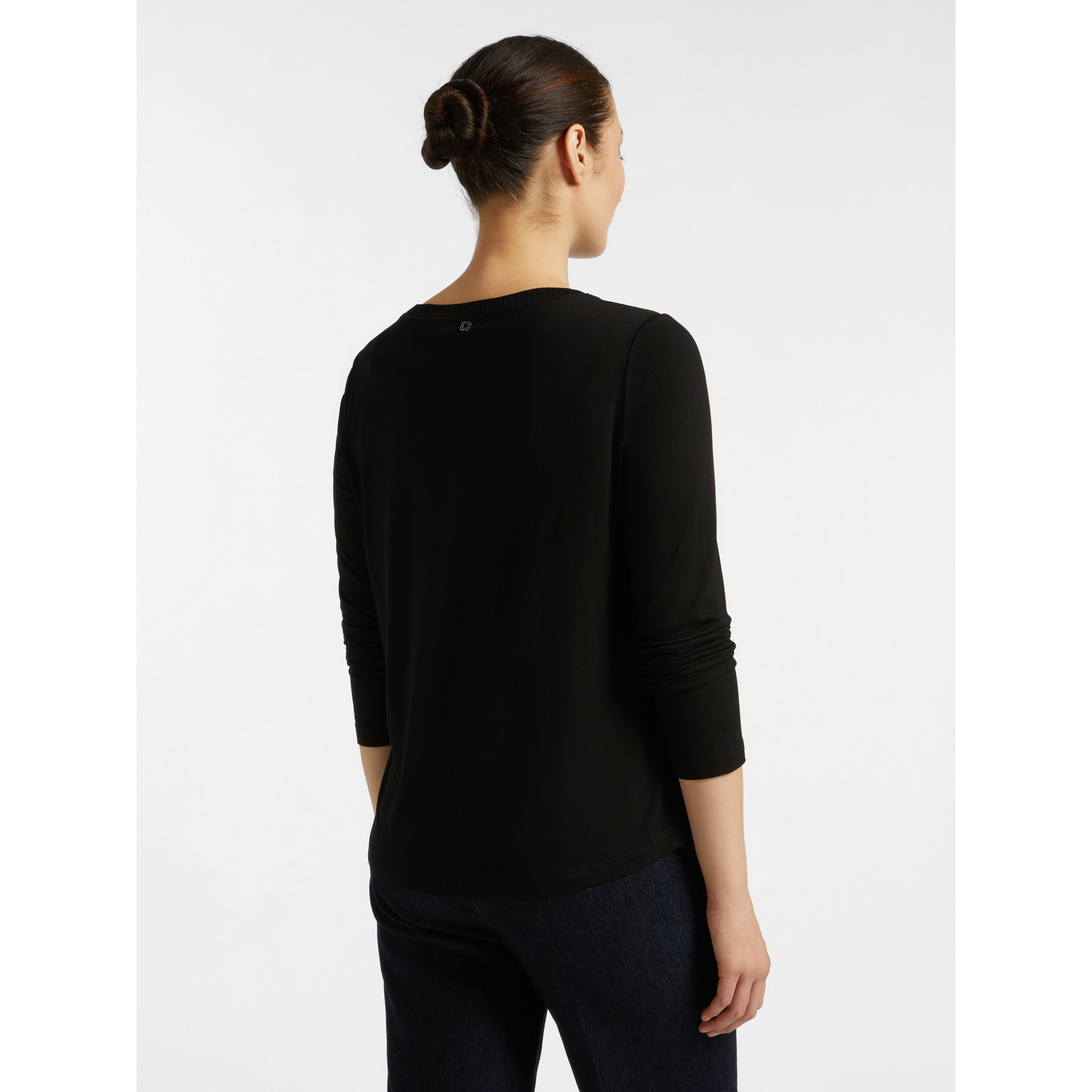 Elena Mirò - Camiseta de viscosa LENZING™ ECOVERO™ - Negro