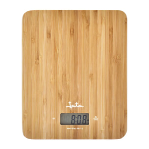 Báscula de cocina JATA 720 hasta 15 kg. De Bambú. Alta precisión. Con visor LCD