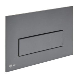 Plaque de commande double touche en acier inoxydable, traitement PVD, gun métal mat (SATATGM-M)