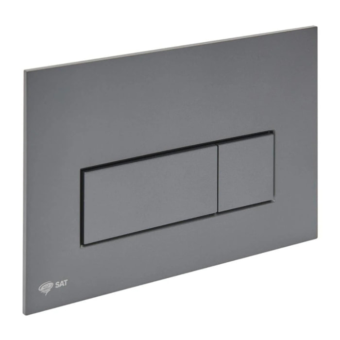 Plaque de commande double touche en acier inoxydable, traitement PVD, gun métal mat (SATATGM-M)