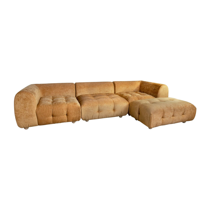 Canapé 4 places en velours ocre TWIGGY