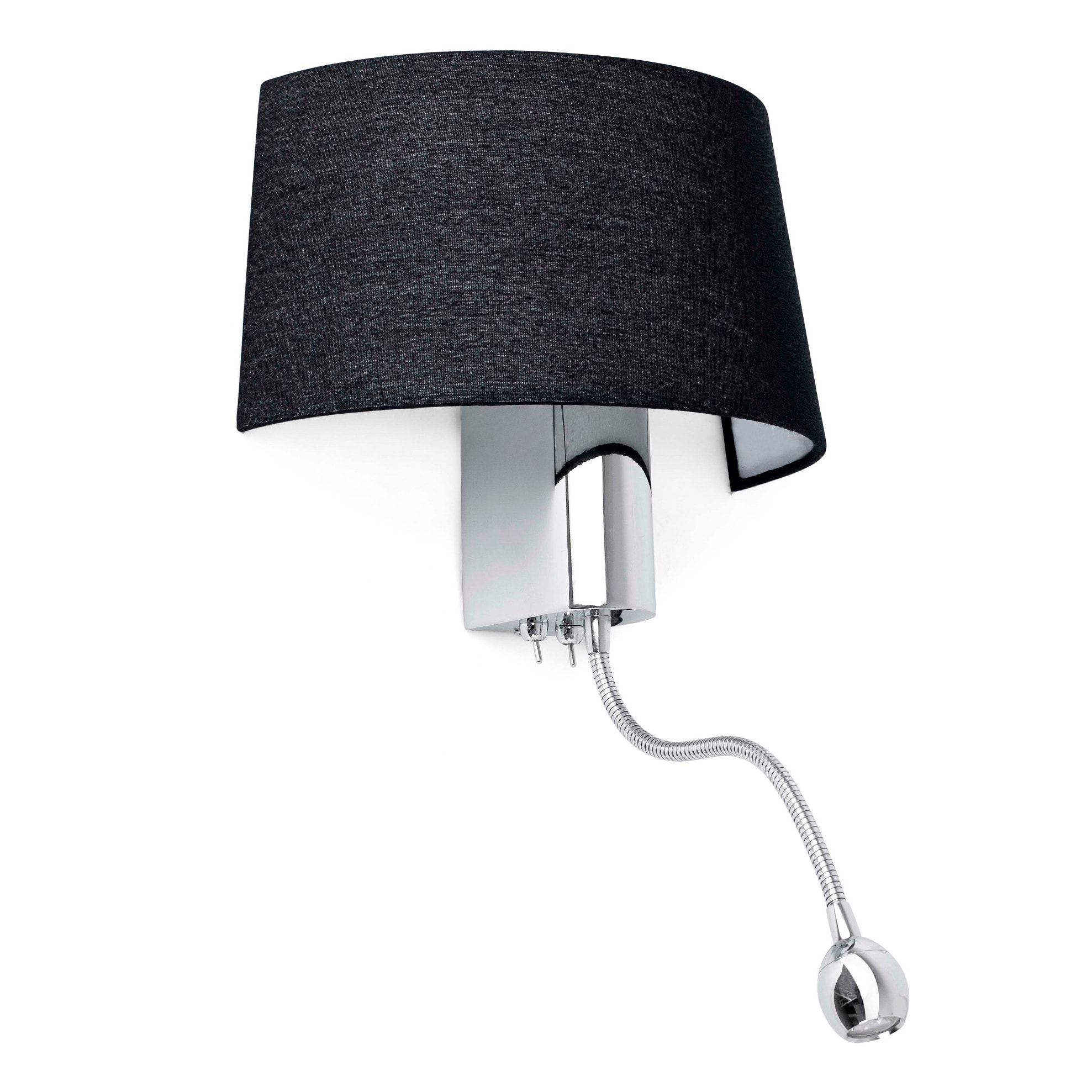 HOTEL Lampe applique noir avec lecteur