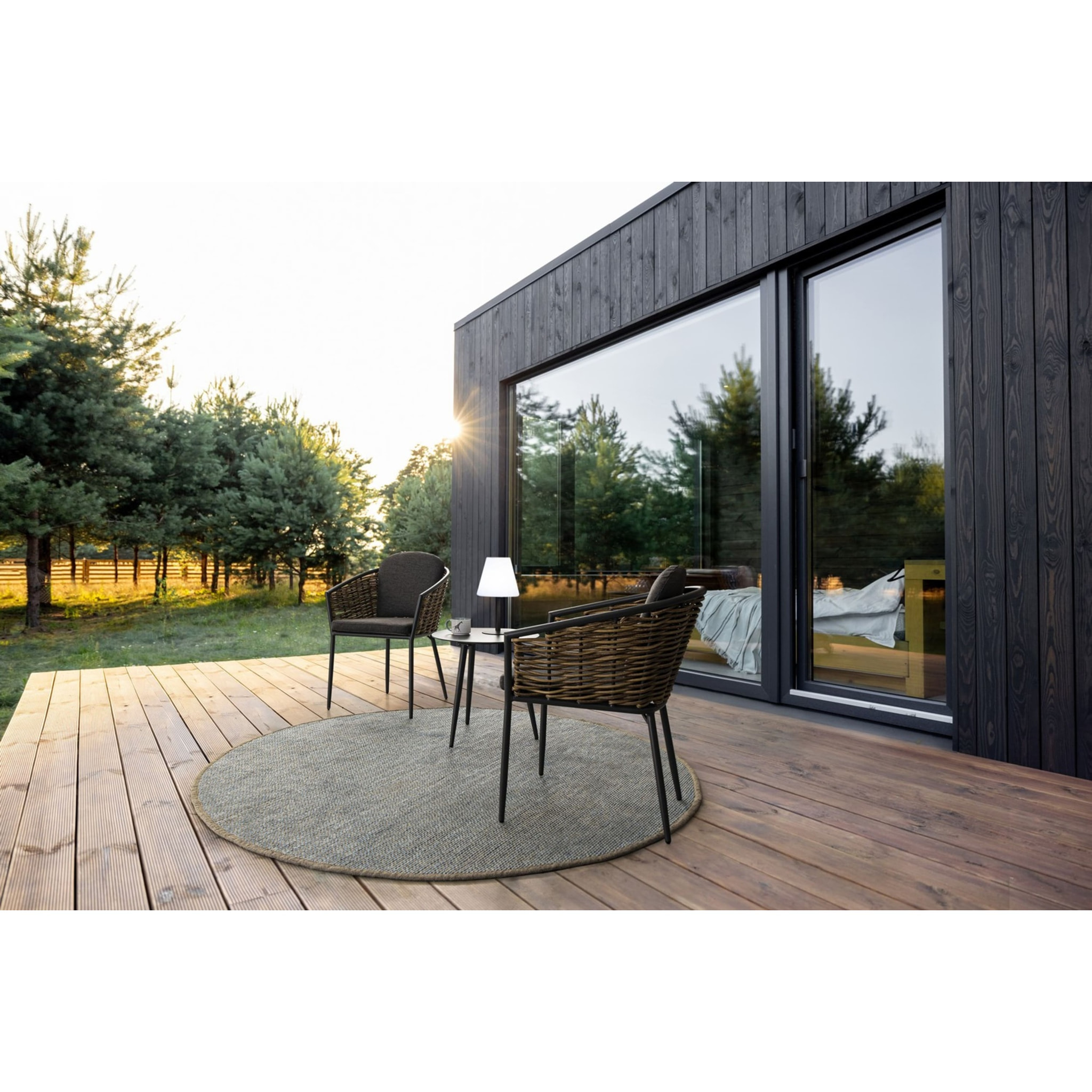 Tavolino rotondo da giardino FARO in alluminio antracite verniciato a polvere, Ø50 cm
