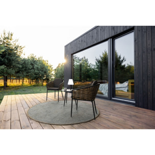 Tavolino rotondo da giardino FARO in alluminio antracite verniciato a polvere, Ø50 cm