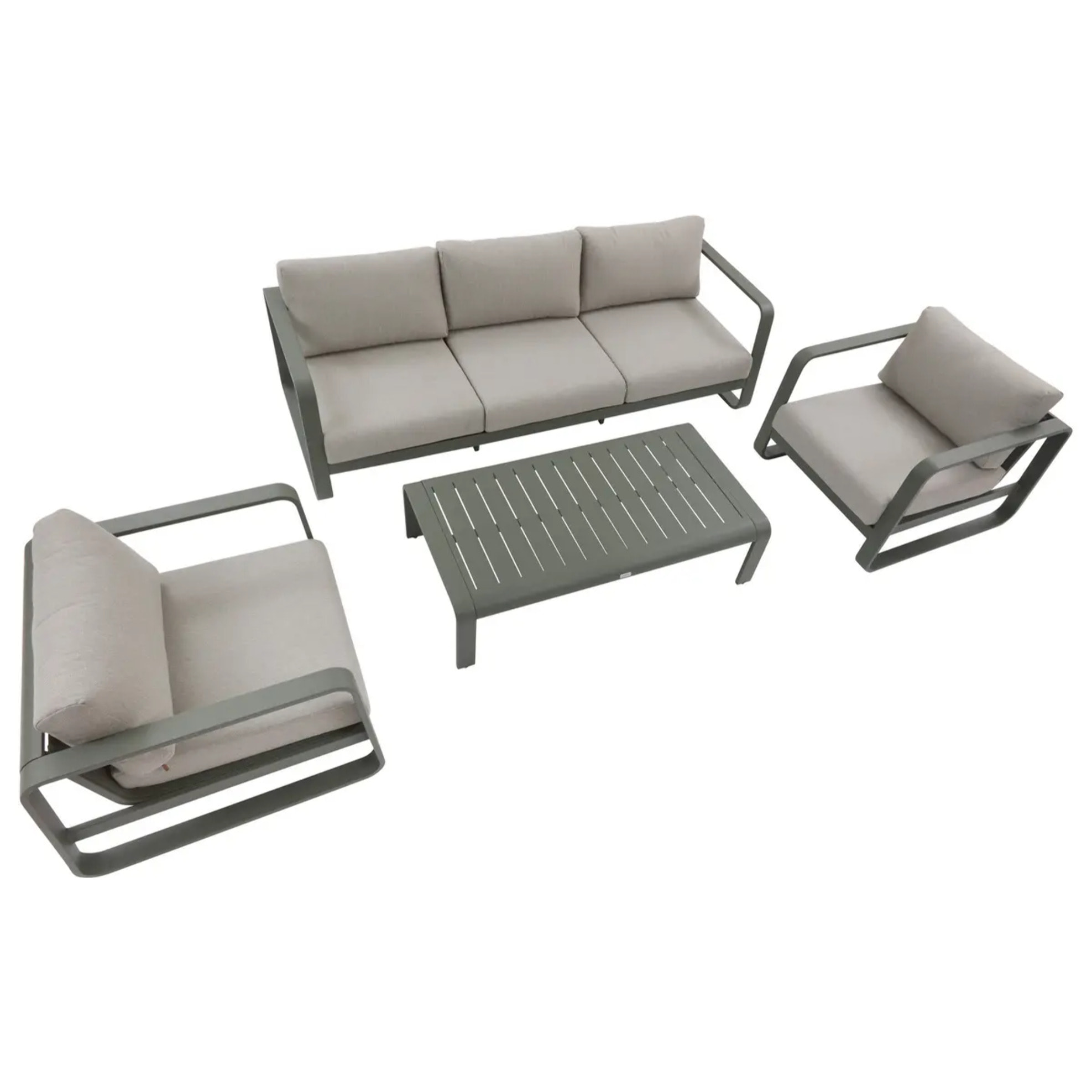 Salon de jardin Domilly 5 places vert laurier