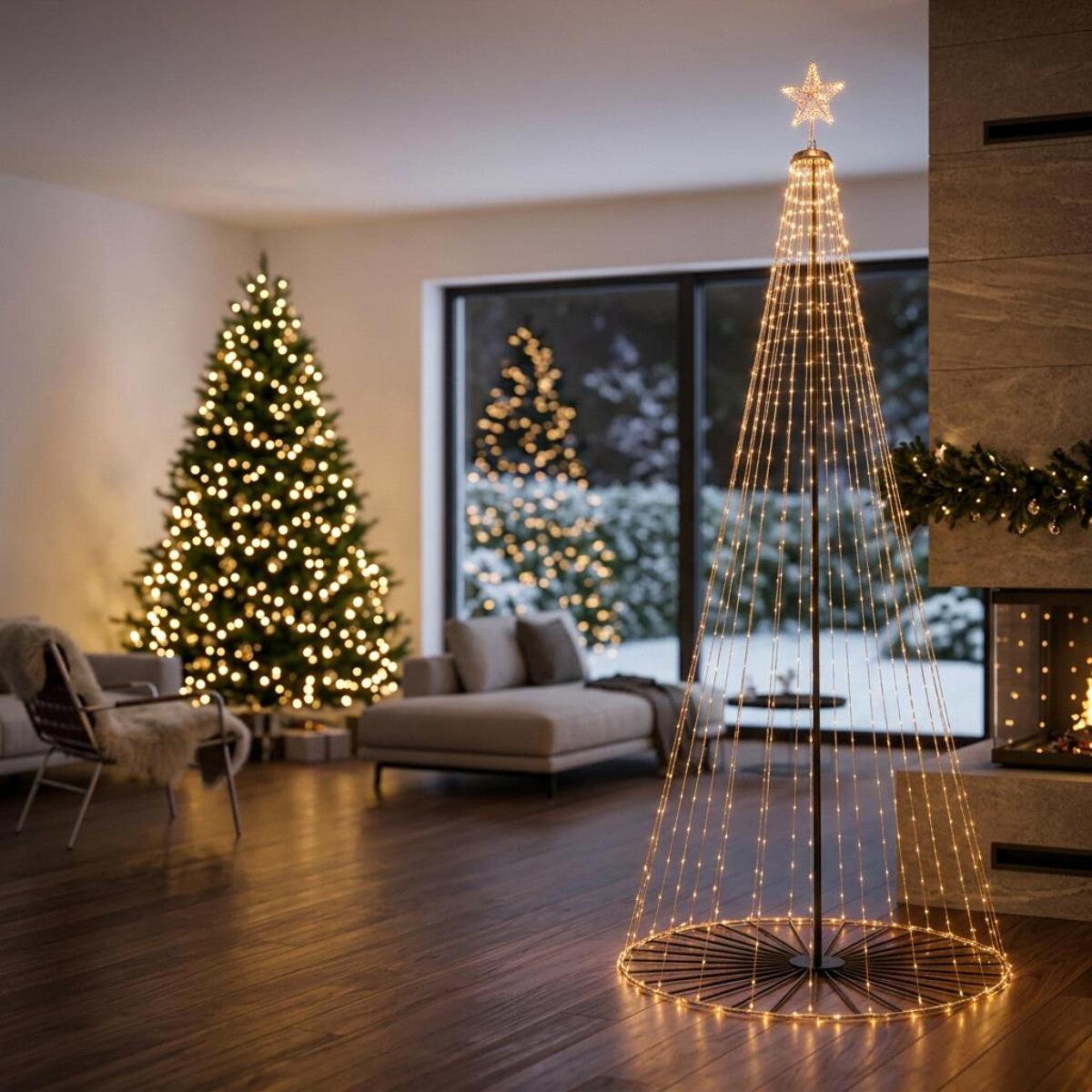 Led/albero 3,60 mt 1070 led da esterno 10% flas - Pezzi 1 - BIANCO - Bianchi Dino SpA