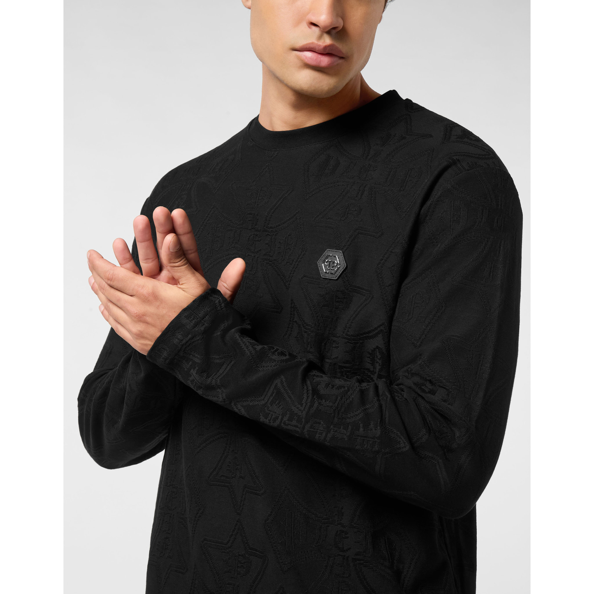 PHILIPP PLEIN T-Shirt Round Neck Ls CREST