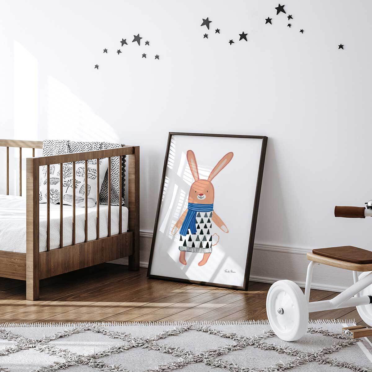 Affiche enfant copains de quartier  Affiche + cadre en bois - Noir