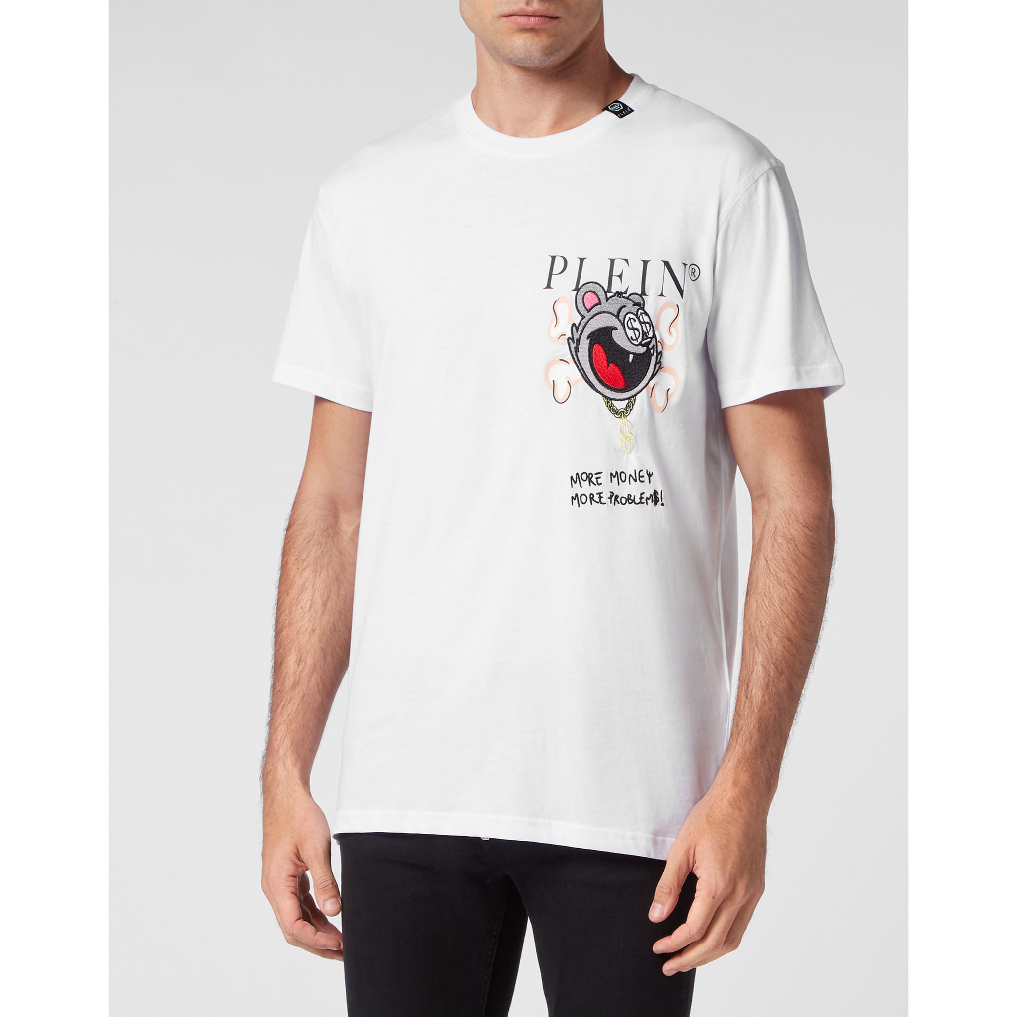 PHILIPP PLEIN T-shirt Round Neck SS Patch Money