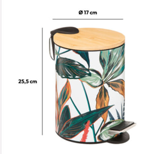 Poubelle métal soft close 3L "Palawan" multicolore