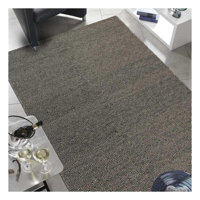 Tapis kilim fait main en laine motif géométrique