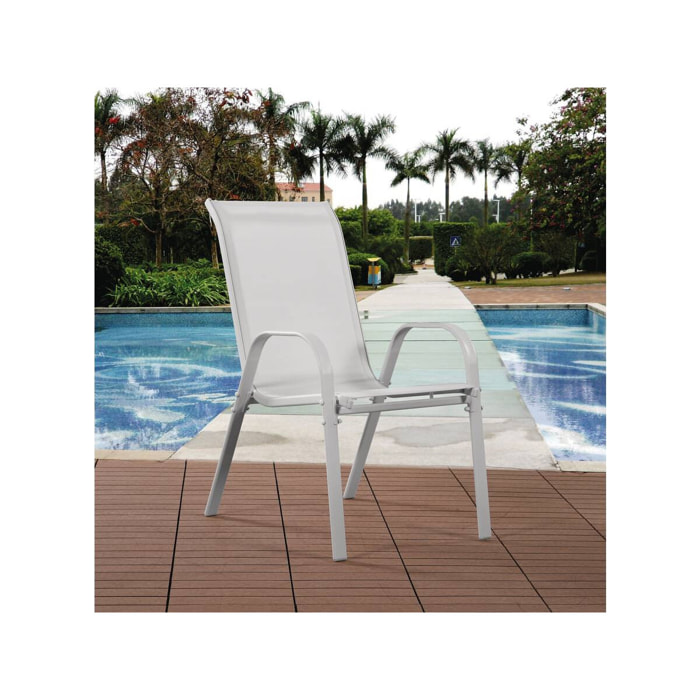 Fauteuil jardin Textilène "Cordoba" - Phoenix - Écru - Lot de 4