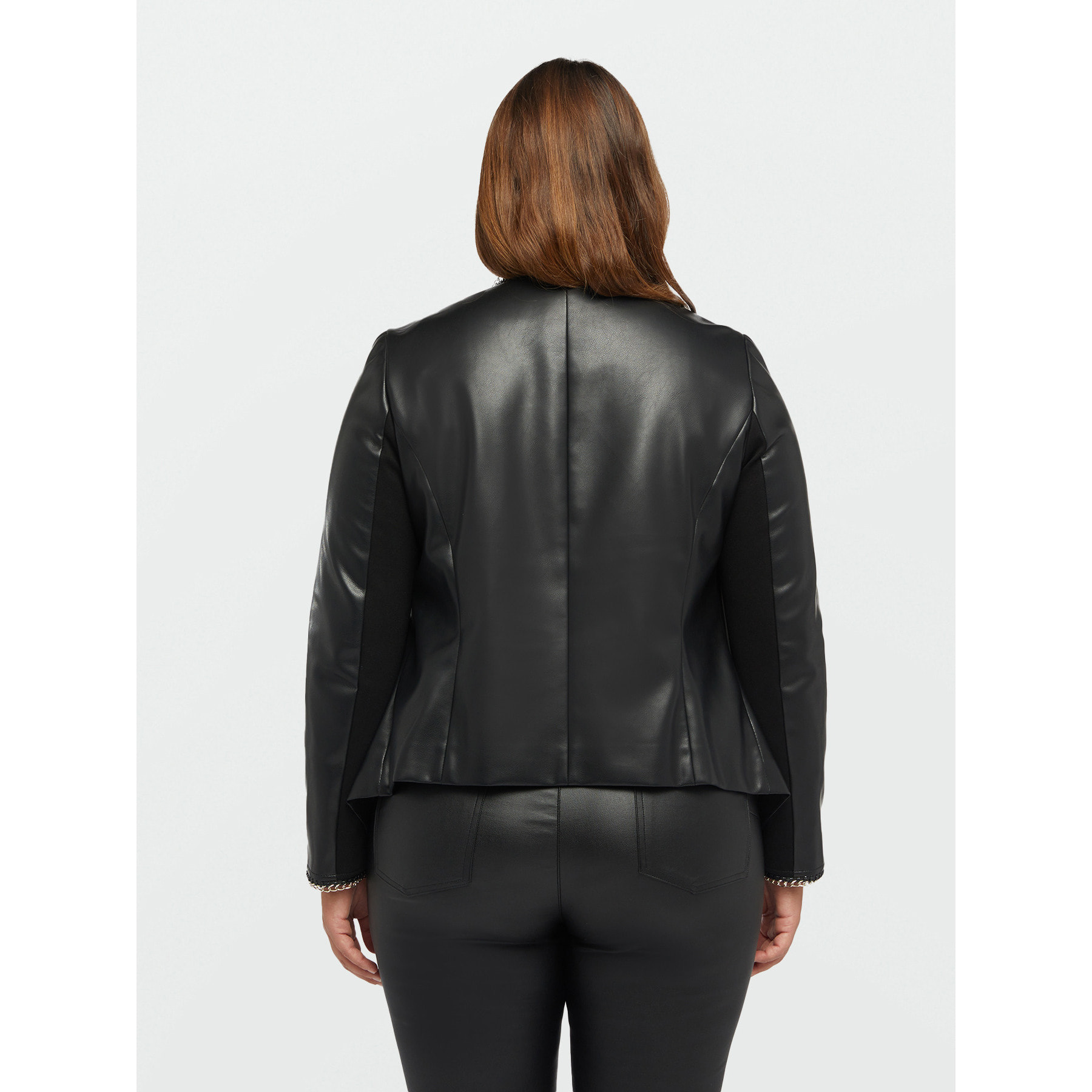 Fiorella Rubino - Chaqueta biker con cadena - Negro