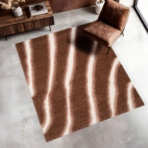 Tapis intérieur motif rayé marron  NYA