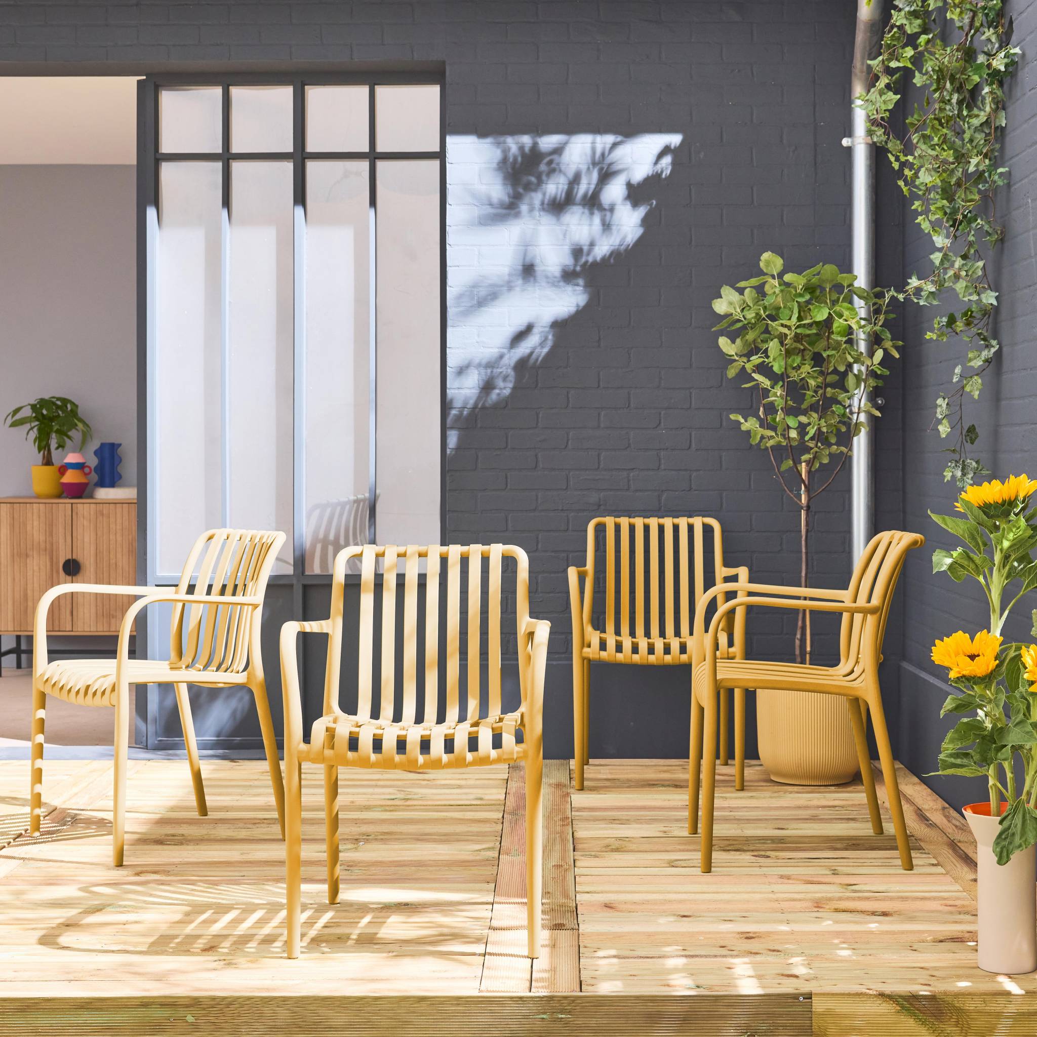 Fauteuil de jardin plastique (lot de 4) AGATHE FAUTEUILS