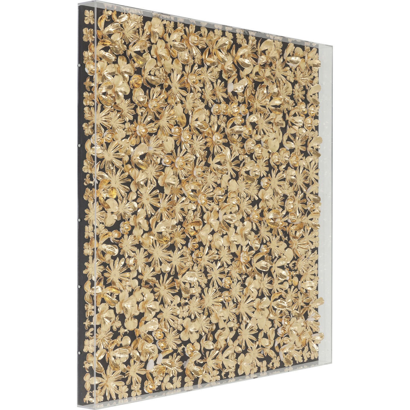 Tableau 3D fleurs dorées Kare Design
