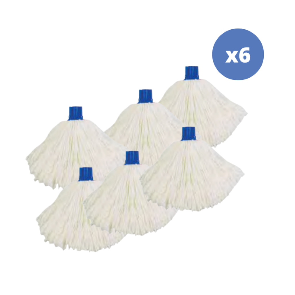 Lot de 6 franges microfibre blanc 150g
