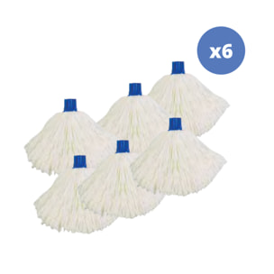 Lot de 6 franges microfibre blanc 150g