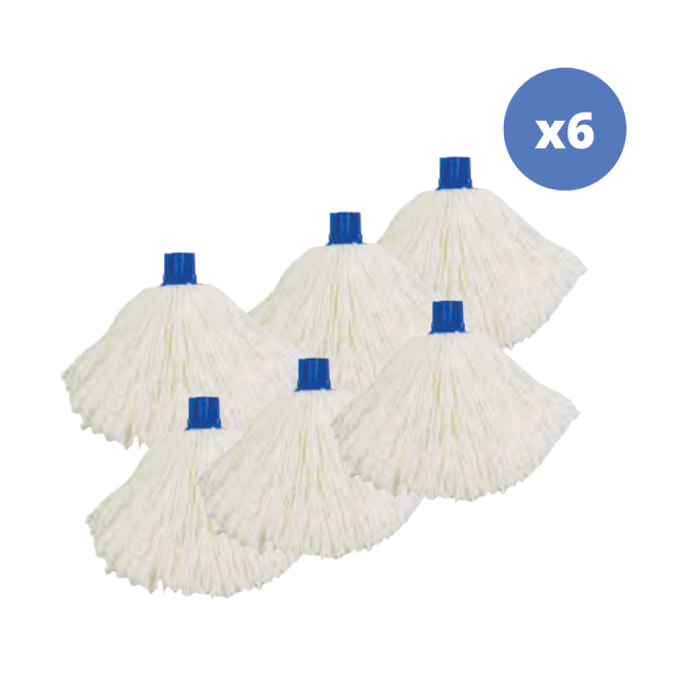 Lot de 6 franges microfibre blanc 150g