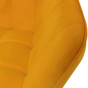 Fauteuil Simba en velours jaune